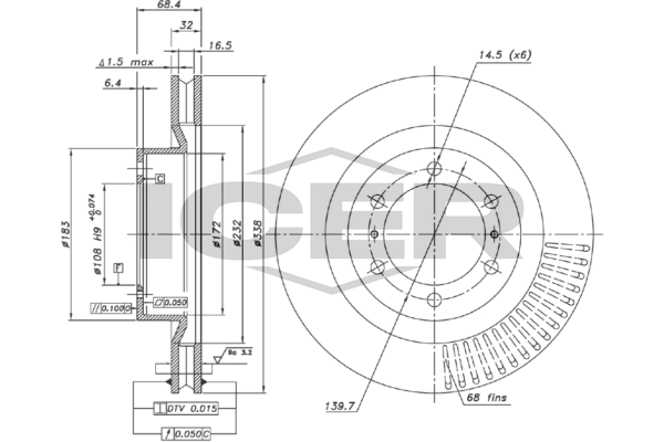 Fren Disk Ayna Ön Sağ ve Sol Toyota Land Cruiser (J15)(2018->)  BSG 85-210-037