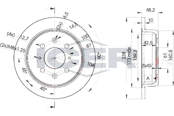 Fren Disk Ayna Arka Sağ ve Sol WALBURG WBD1079