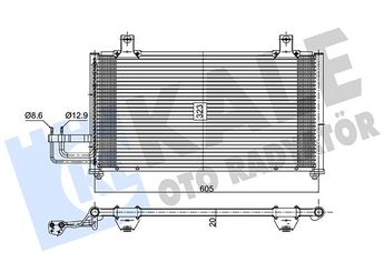 Klima Radyatörü  KALE 350625  1K2A161480A K2A161480B 0K2A161480B K2A161480C 0K2A161480C OK2A161480C OK2A161480L