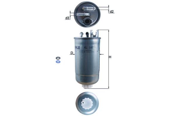 Yakıt Filtresi  Audi A4 Sedan (8E)(04.2003->)  MAHLE KL 147D