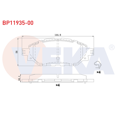 Fren Disk Balata Ön VEKA BP11935-00