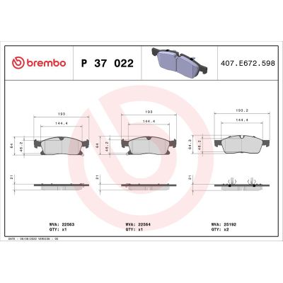 Fren Disk Balata Ön BREMBO P 37 022