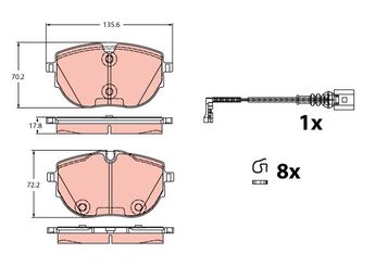 Fren Disk Balata Ön TRW GDB2412  7LA698151 7LA698151B 7LA 698 151 B 7LA 698 151