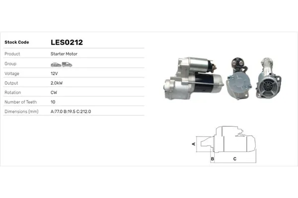 Marş Dinamosu  Hyundai H-1 Starex (->2008)  LUCAS ELEKTRIK LES0212