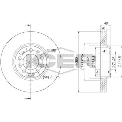 Fren Disk Ayna Ön Sağ ve Sol Citroen Jumpy (01.2007->)  WALBURG WBD1027