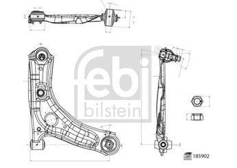 Salıncak Ön Alt Sağ FEBI BILSTEIN 185902  1614191680 16 141 916 80 B000770180 B0 007 701 80 480680H020 48068-0H020 480680H021 48068-0H021