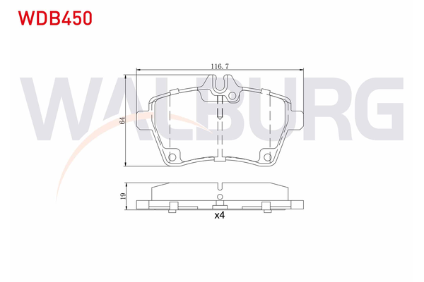 Fren Disk Balata Ön Mercedes A -Serisi (BM 169)(06.2004->)  WALBURG WDB450