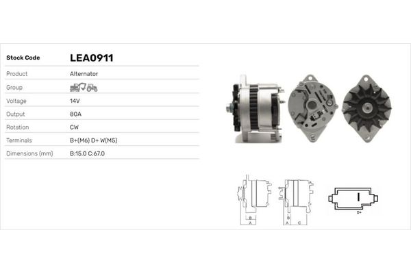 Alternatör  LUCAS ELEKTRIK LEA0911