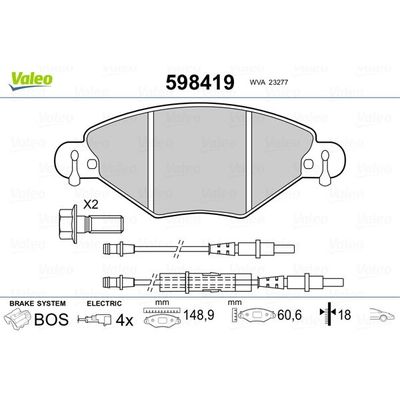 Fren Disk Balata Ön Citroen C5 5 Kapı (10.2004->)  VALEO 598419