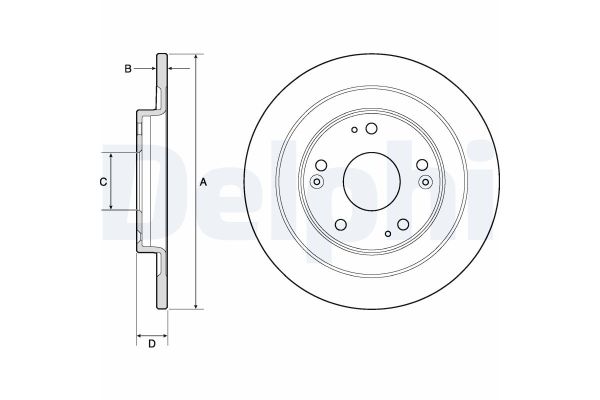 Fren Disk Ayna Arka Sağ ve Sol Honda Civic HB (FK)(01.2012->)  DELPHI BG4773C