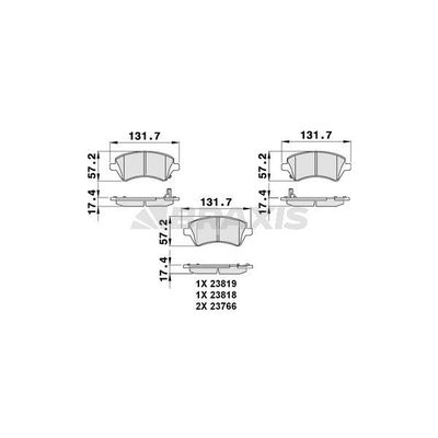 Fren Disk Balata Ön Toyota Corolla (E12)(2002->)  BRAXIS AB0082