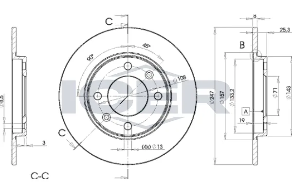 Fren Disk Ayna Arka Sağ ve Sol BSG 70-210-031