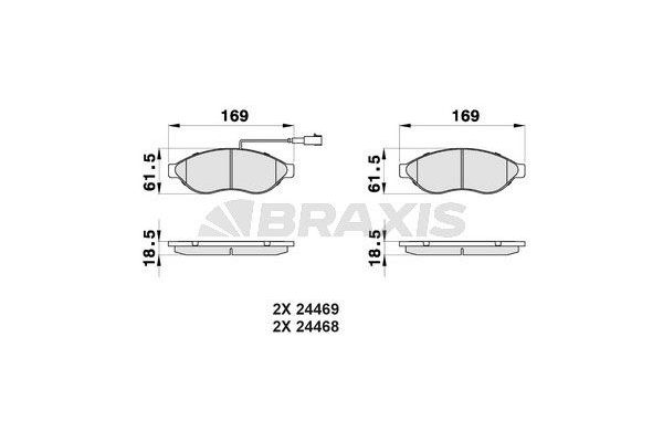 Fren Disk Balata Ön Fiat Ducato P.Van 30 (290)(04.2014->)  BRAXIS AB0042