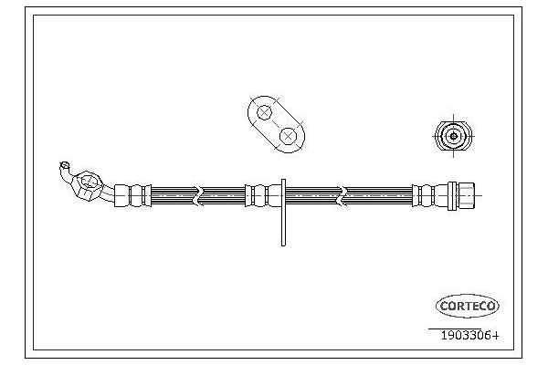 Fren Hortumu Ön Sağ Toyota Camry (XV10)(1992->)  CORTECO 19033064