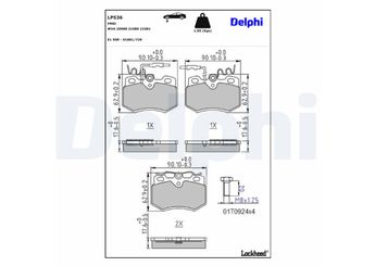 Fren Disk Balata Ön DELPHI LP536  LP536 420968 4209.68 420969 4209.69 424880 425077 4250.77