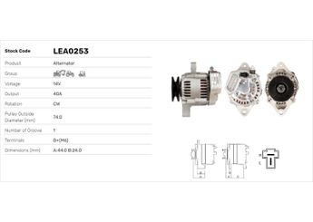 Alternatör  LUCAS ELEKTRIK LEA0253  2706078001 2706096001 3049491 AM877740 RE42778 RE72915 RE729151 TY6760 27060-78001 270607800171 27060-78001-71 27060-96001 11962077201 119620-77201 11962077202 119620-77202