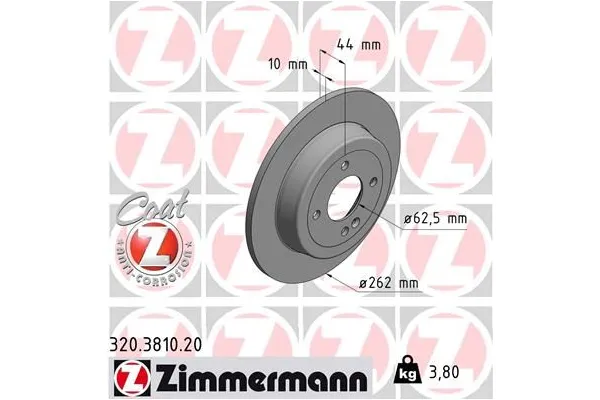 Fren Disk Ayna Arka Sağ ve Sol Kia Rio Sedan (QB)(2011->)  ZIMMERMANN 320.3810.20