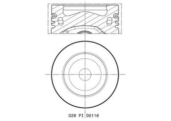 Piston (81.00MM-1.00)   MAHLE 028 PI 00116 000  3L107065AG 3L107065G 3L107065P 3L107065AB 03L107065AB 03L107065AG 3L107065S 03L107065S 03L 107 065 AB 03L 107 065 AG 03L 107 065 S
