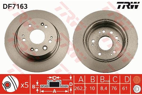 Fren Disk Ayna Arka Sağ ve Sol Honda Stream (RN1/3)(01.2001->)  LPR H1025P