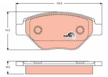 Fren Disk Balata Ön TRW GDB1571  GDB1571 410609192R 41 06 091 92R 7701207673 77 01 207 673