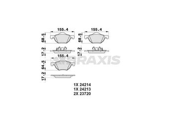 Fren Disk Balata Ön BRAXIS AB0202  45022SEAE01 45022-SEA-E01