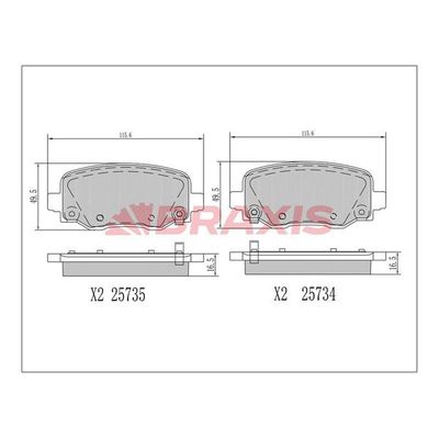 Fren Disk Balata Arka BRAXIS AA0686