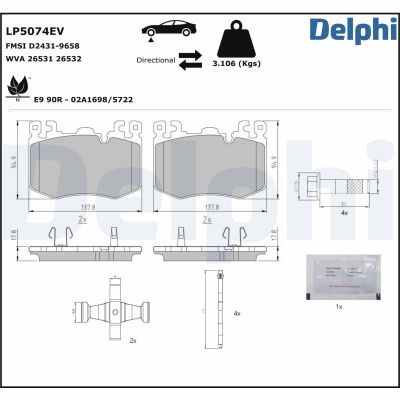Fren Disk Balata Ön DELPHI LP5074EV