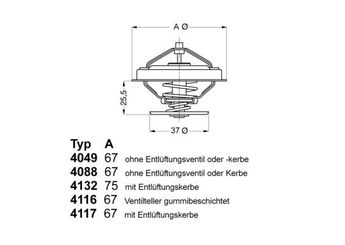 Termostat 87 °C  WAHLER 4116.87D1  69121113 069 121 113 272246 272 246 3273728 3 273 728 69121113A 069 121 113 A