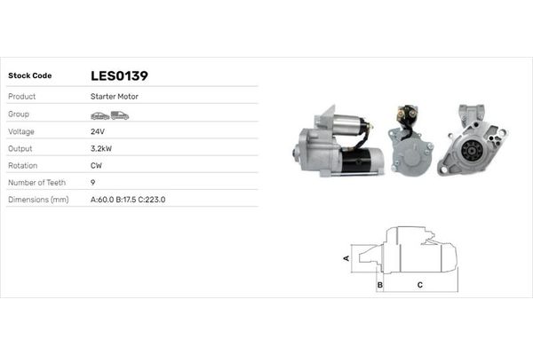 Marş Dinamosu  Mitsubishi Pajero (V20/V40)(1992->)  LUCAS ELEKTRIK LES0139