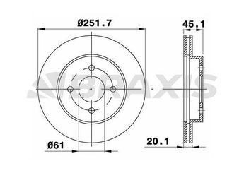Fren Disk Ayna Ön Sağ ve Sol BRAXIS AE0523  4020662Y01 40206-62Y01