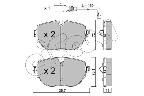 Fren Disk Balata Ön Volkswagen T6.1 Transporter P.Van (SH)(07.2019->2024)  CIFAM 822-1321-0