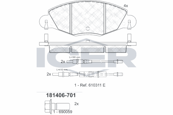 Fren Disk Balata Ön Citroen C5 5 Kapı (03.2001->)  PSA ORJINAL 4252.89