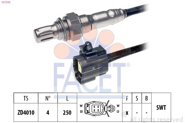 Oksijen (Lambda) Sensörü  Mazda 323 F/S Sedan (BJ)(01.2001->)  NGK 1743
