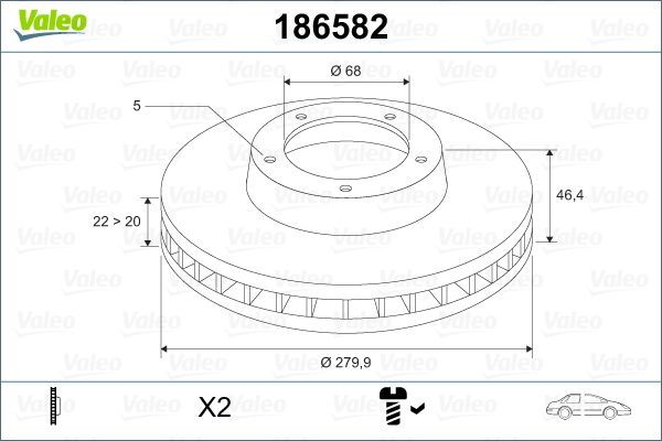 Fren Disk Ayna Ön Sağ ve Sol Audi S8 (D2)(05.1999->)  VALEO 186582