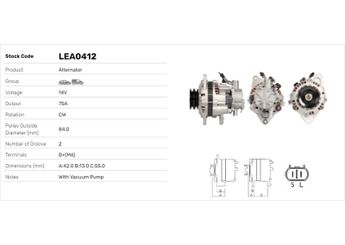 Alternatör  LUCAS ELEKTRIK LEA0412  LEA0412 3730047501 37300-47501 3730047503 37300-47503