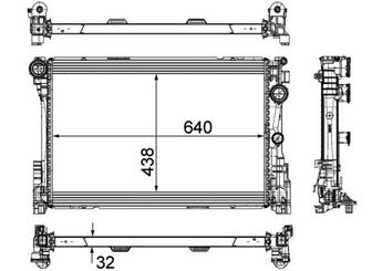 Su Radyatörü  MAHLE CR 1684 000P  7600518 995002703 0995002703 995006203 0995006203 A0995002703 A 099 500 27 03 A0995006203 A 099 500 62 03 A09950062030005 A0995006203 0005