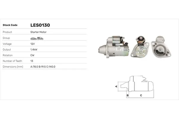 Marş Dinamosu  LUCAS ELEKTRIK LES0130