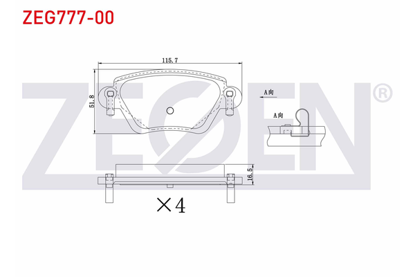 Fren Disk Balata Arka Jaguar X-Type (06.2001->)  ZEGEN ZEG777-00