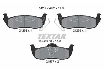 Fren Disk Balata Arka TEXTAR 2425801  5080871AA 05080871AA 5080871AB 05080871AB 2AMV4871AA V4010871 V2010871 K05080871AB K5080871AB K5080871AA V2010871AB V2010871AC