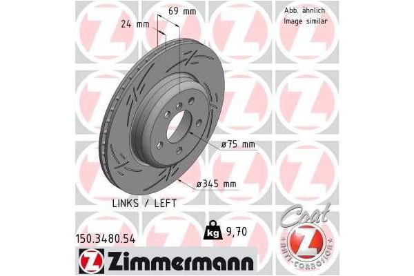 Fren Disk Ayna Arka Sağ ve Sol BMW M6 Serisi Coupe (F13M)(2012->)  ZIMMERMANN 150.3480.54