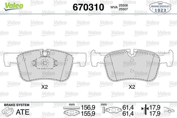 Fren Disk Balata Ön BMW 3 Serisi Gran Turismo (F34)(2013->)  VALEO 670310