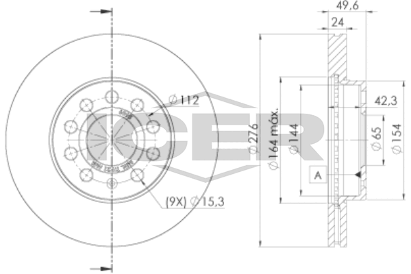 Fren Disk Ayna Ön Sağ ve Sol Audi A3 Sportback (8VA)(09.2012->)  MGA 50469PC