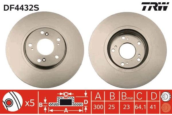 Fren Disk Ayna Ön Sağ ve Sol TRW DF4432S