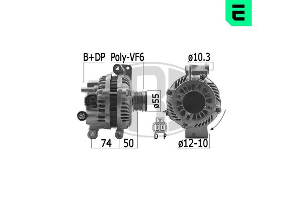 Alternatör  Mazda 6 Sedan (GG)(03.2002->)  ERA 209483A
