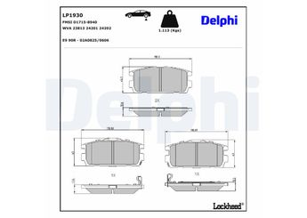 Fren Disk Balata Arka DELPHI LP1930  LP1930 58302H1A00 58302-H1A00 58302H1A10 58302-H1A10