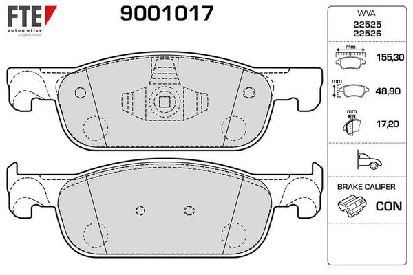 Fren Disk Balata Ön Dacia Logan MCV II (2013->)  FTE 9001017