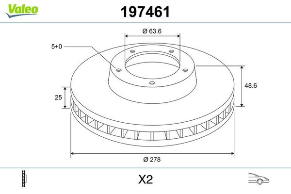 Fren Disk Ayna Ön Sağ ve Sol Ford Grand C-MAX (CB7)(2010->)  VALEO 197461