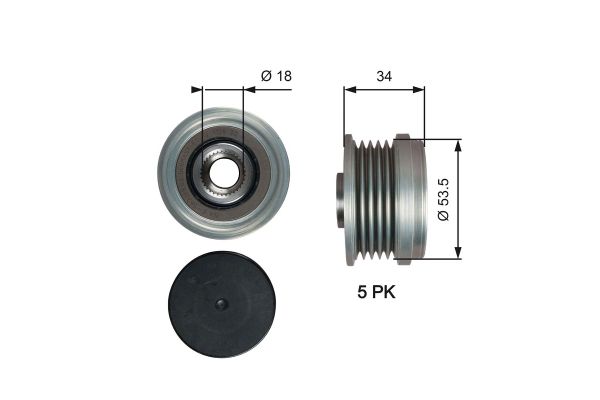 Alternatör Kasnağı  GATES OAP7202