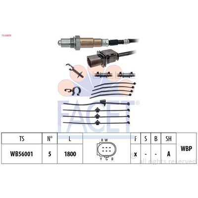 Oksijen (Lambda) Sensörü  Audi A4 Sedan (8K2)(11.2007->)  FACET 10.8409