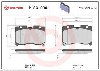 Fren Disk Balata Ön BREMBO P 83 090  449114331 AY040TY038 446514150 0446514150 446514390 0446514390 446520100 0446520100 446520600 0446520600 449114330 0449114330 0449114331 44912B040 044912B040 494514120 0494514120